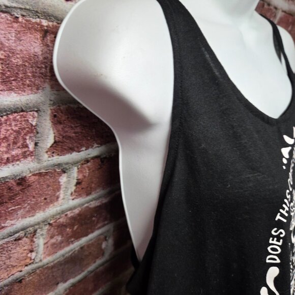 Black Tank Top M | Semi Sheer Layer Basic Coquette Minimalist Streetwear - Picture 5 of 5